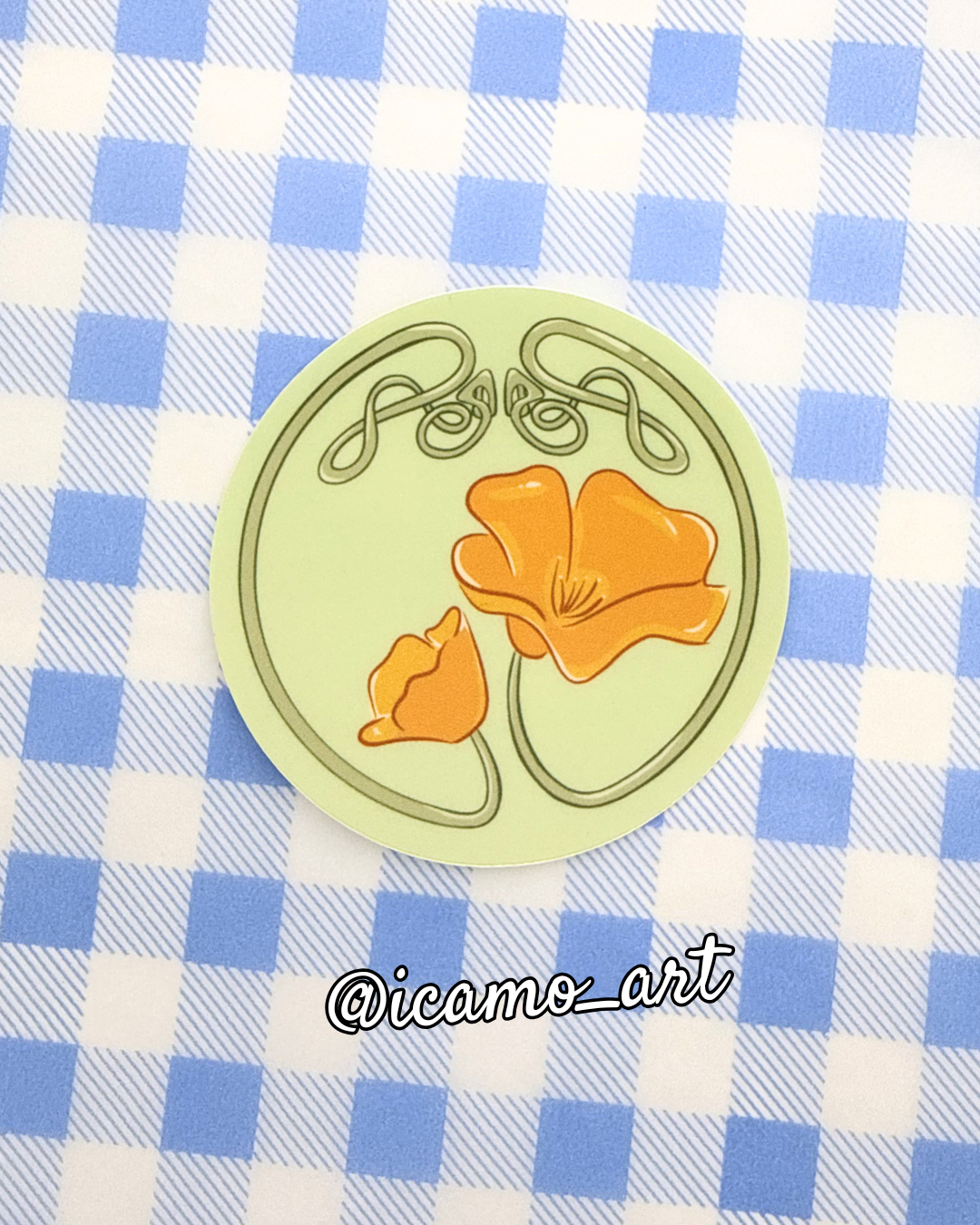 Vinyl Sticker - California Poppies by @icamo_art