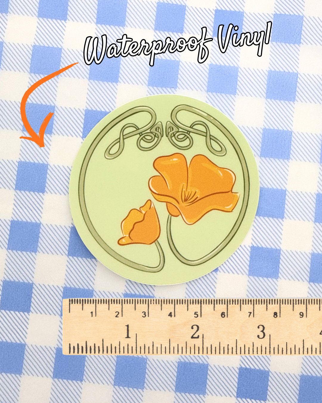 Vinyl Sticker - California Poppies by @icamo_art