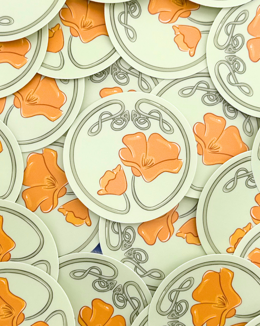 Vinyl Sticker - California Poppies by @icamo_art