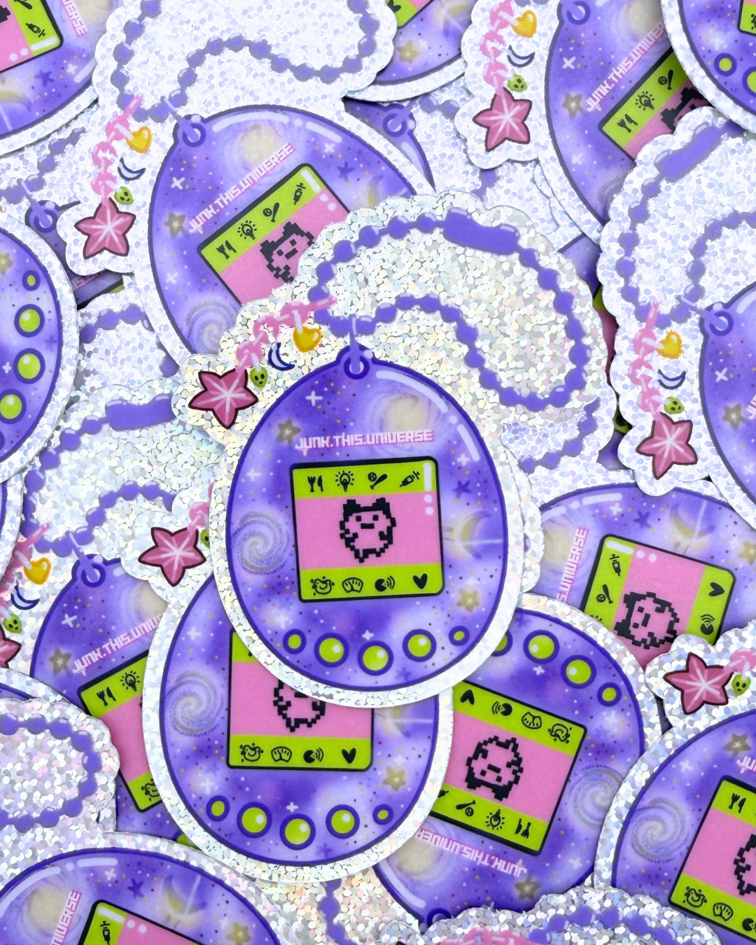 Vinyl Sticker - Alien Videogame Keychain Pet