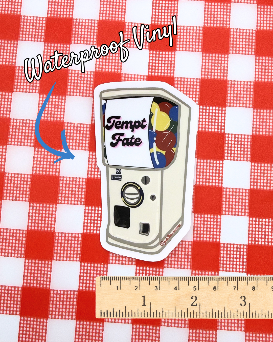 Vinyl Sticker - Tempt Fate Capsule Toy Machine