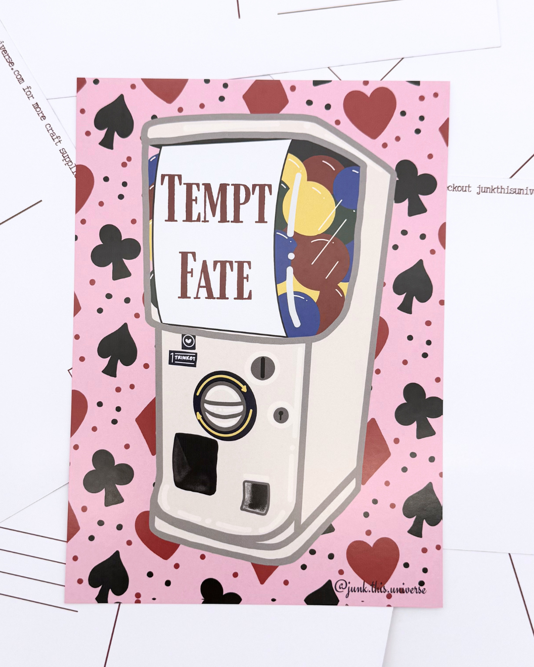 5x7 Print / Postcard - Tempt Fate Capsule Machine
