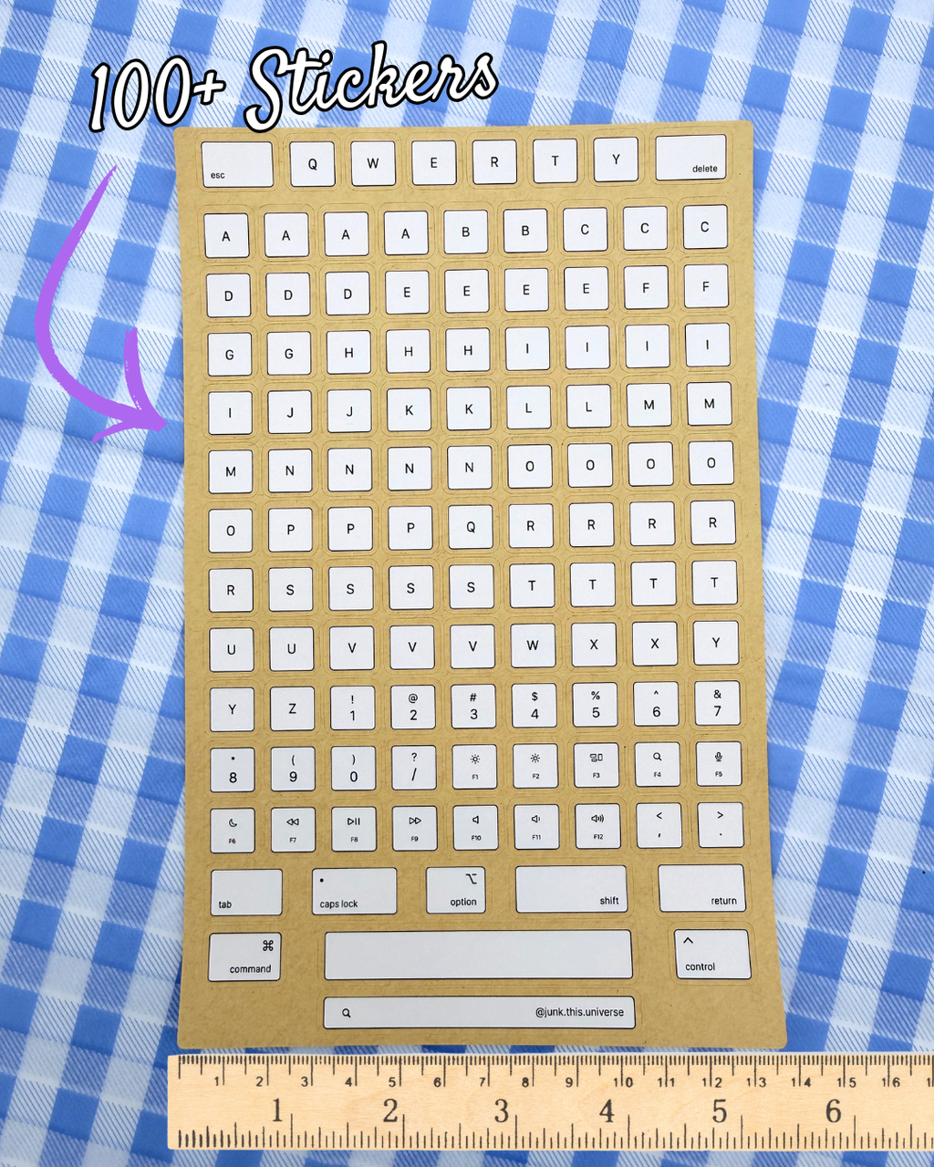 Sticker Sheet - QWERTY Alphabet - Keyboard Alphabet Stickers