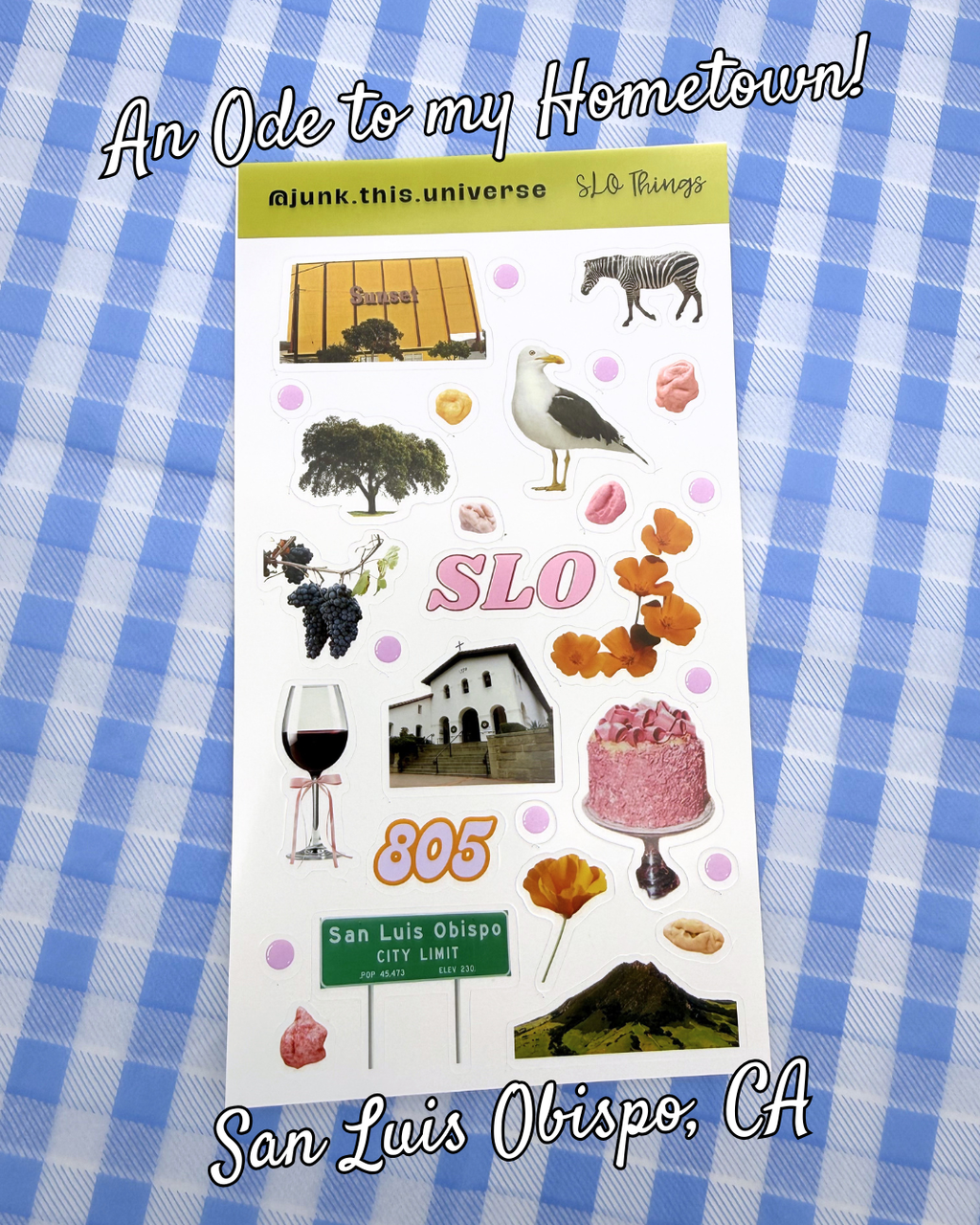 Sticker Sheet - SLO Things - San Luis Obispo, California Local Landmarks