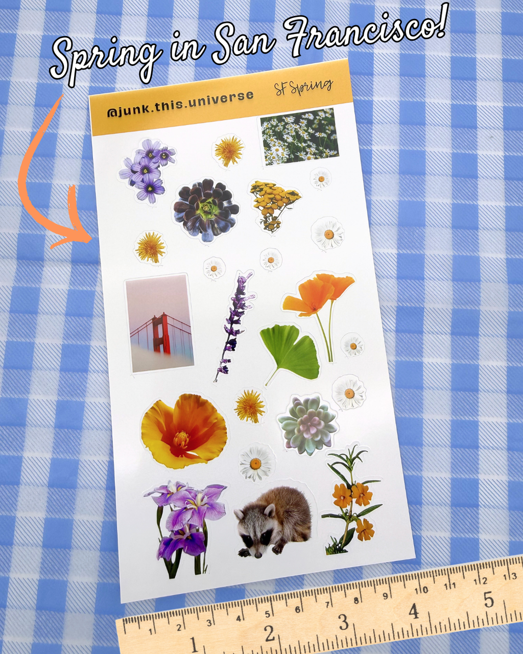 Sticker Sheet - SF Spring - San Francisco Local Flora & Fauna