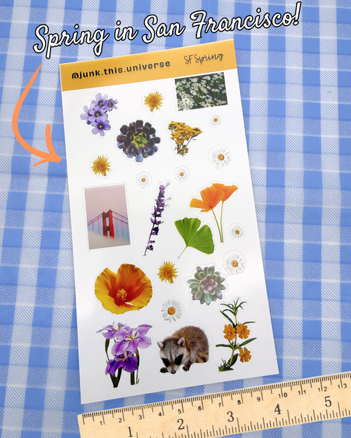 Sticker Sheet - SF Spring - San Francisco Local Flora & Fauna