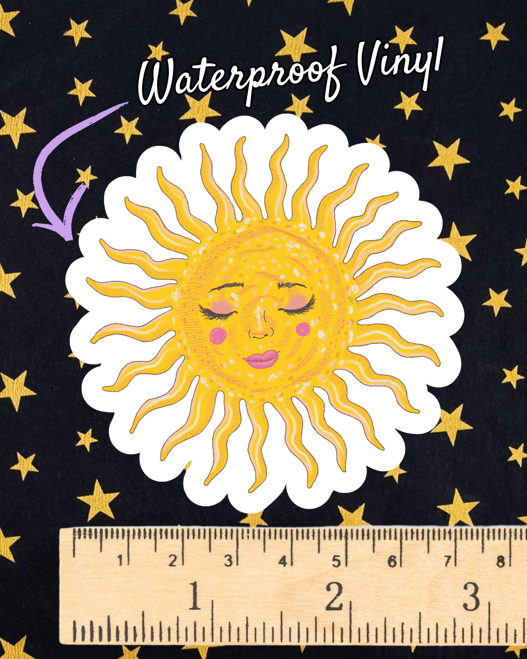 Vinyl Sticker - Sunshine Girl - Sun with Face