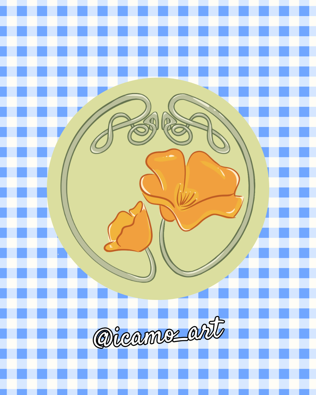 Vinyl Sticker - California Poppies by @icamo_art