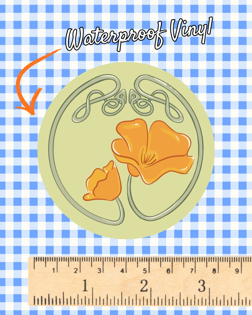 Vinyl Sticker - California Poppies by @icamo_art