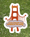 Vinyl Sticker - Golden Gate Girl - If you're going to San Francisco make sure you wear flowers in your hair