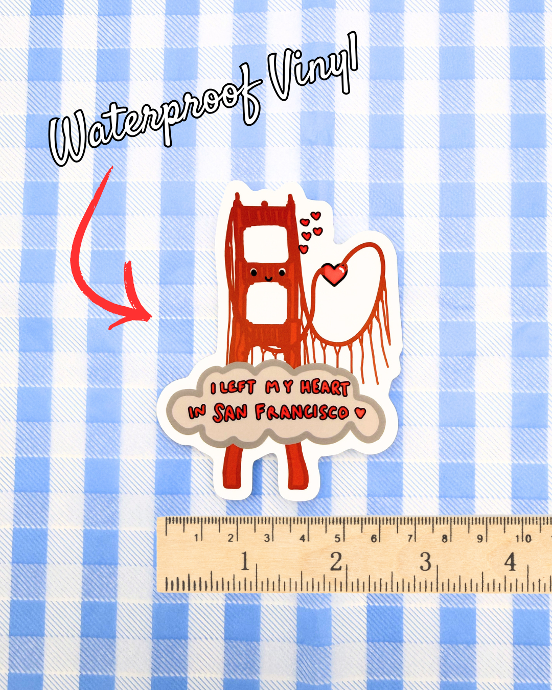 Vinyl Sticker - Golden Gate Girl - I left my heart in San Francisco