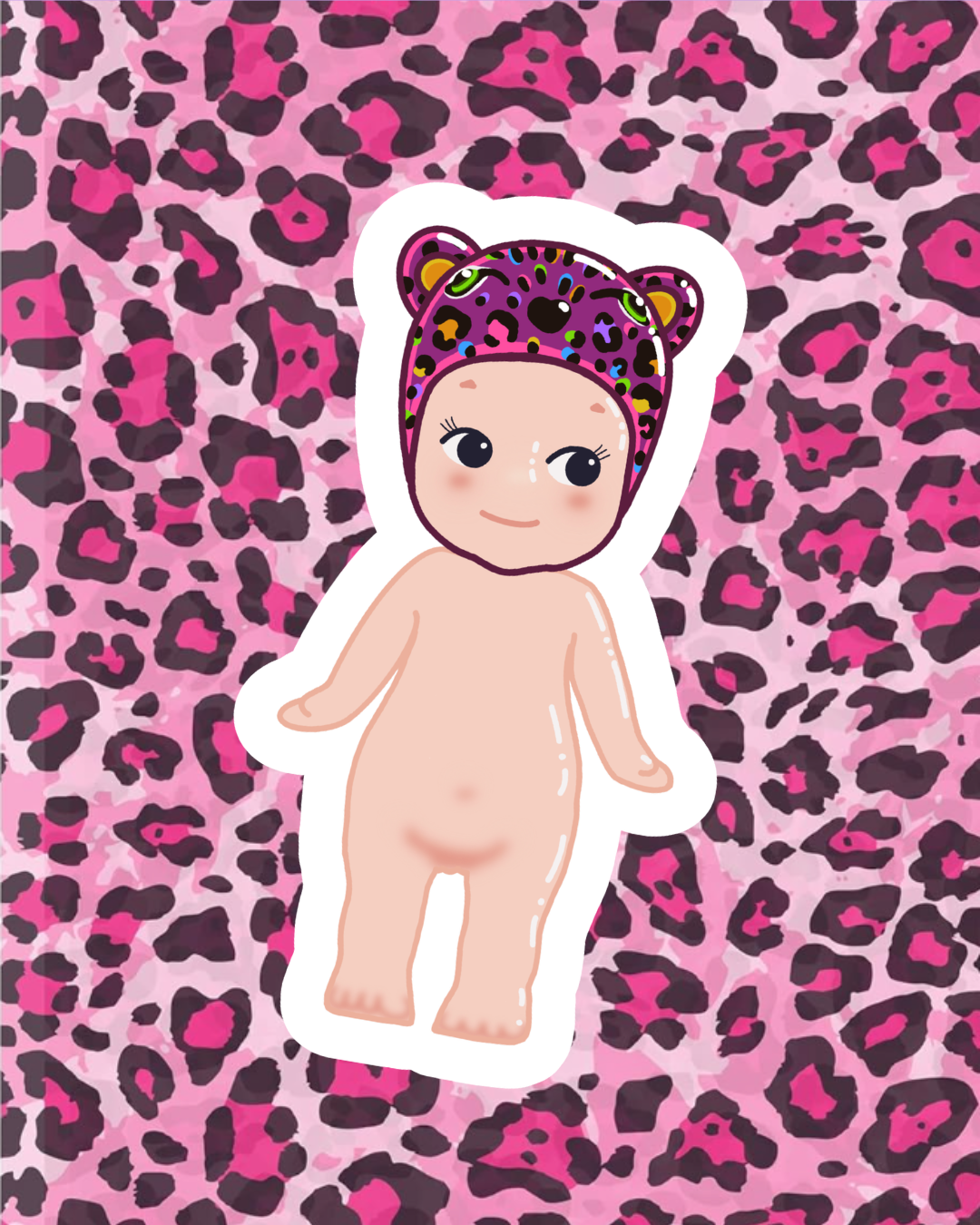 Vinyl Sticker - Rainbow Leopard Trinket Angel Baby