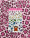Sticker Sheet - Purrfectly Y2k - Rainbow Leopard Print Stickers
