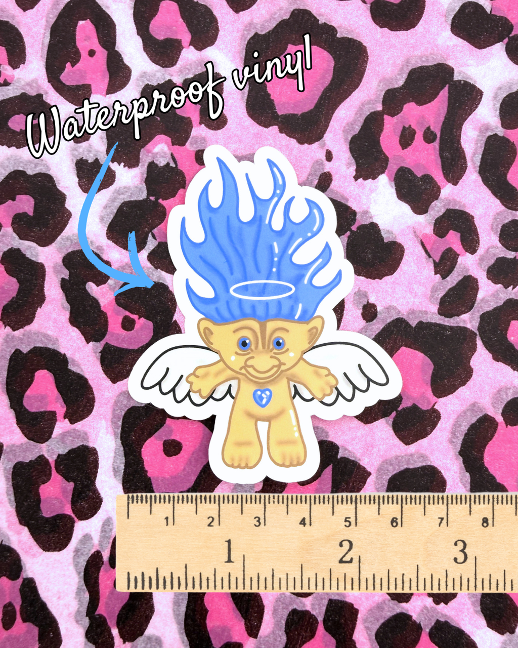 Vinyl Sticker - Blue Angel Troll Doll