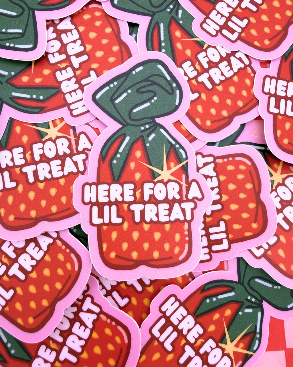 Vinyl Sticker - Strawberry Candy Here for a Lil Treat
