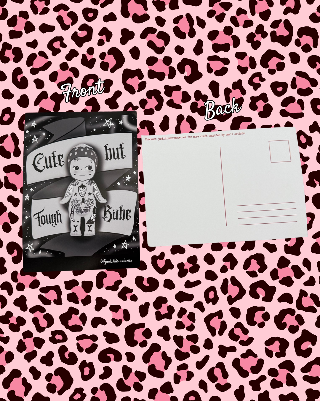5x7 Print / Postcard - Cute But Tough Babe - Tattooed Trinket Angel Baby