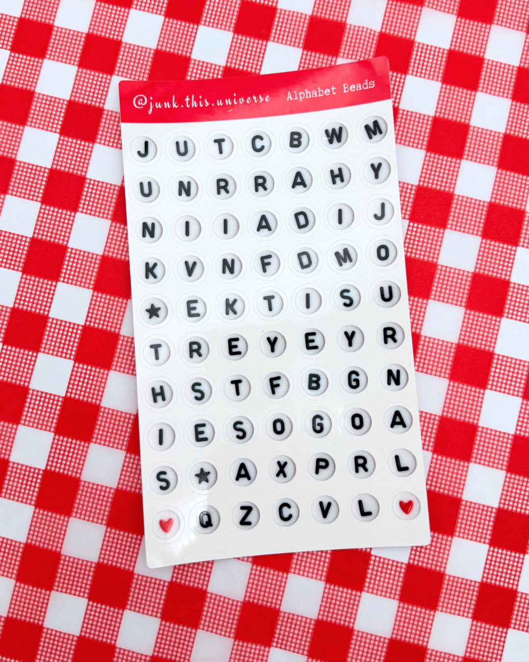 Sticker Sheet - Alphabet Beads