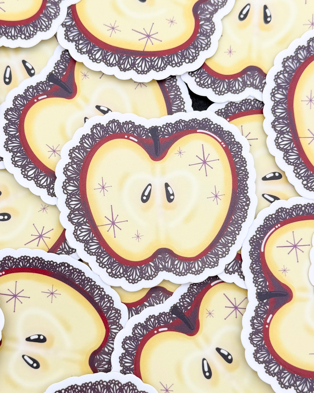 Vinyl Sticker - Lacey Apple Half
