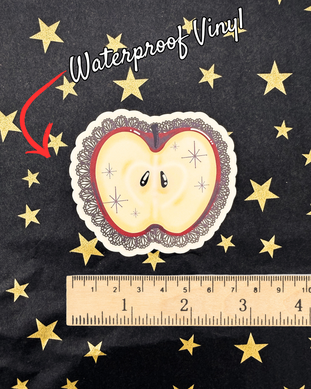 Vinyl Sticker - Lacey Apple Half