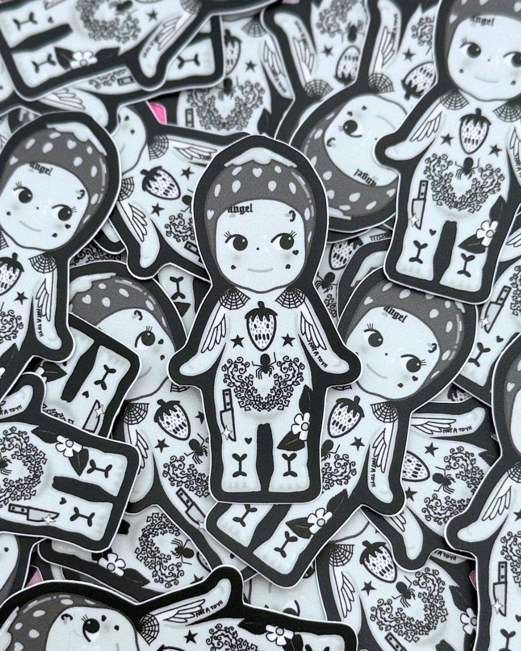 Vinyl Sticker - Cute but Tough Trinket Angel Baby