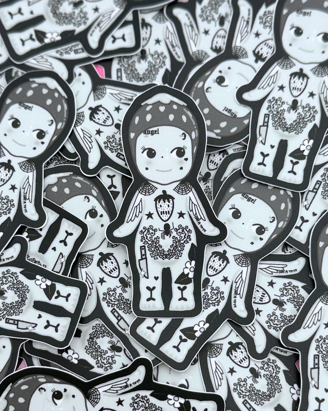 Vinyl Sticker - Cute but Tough Trinket Angel Baby