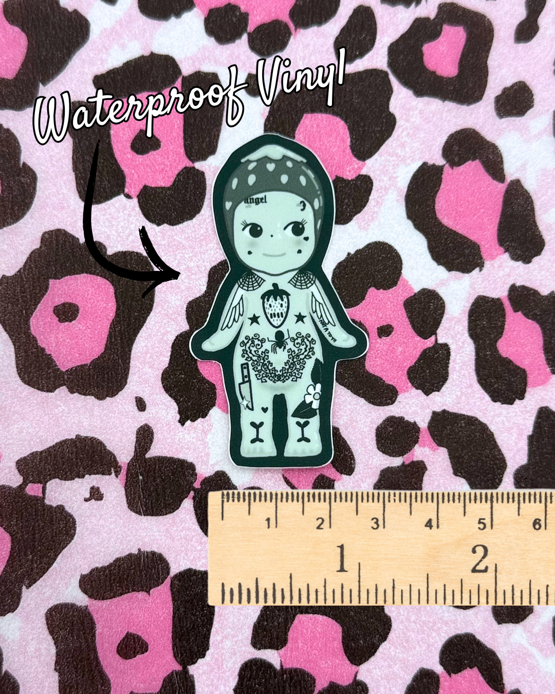 Vinyl Sticker - Cute but Tough Trinket Angel Baby