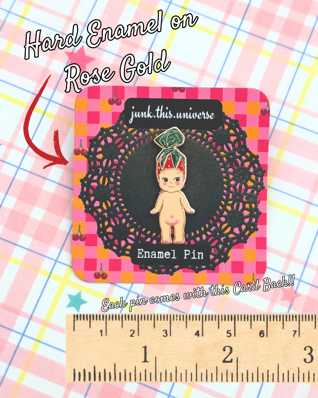 Enamel Pin - Strawberry Candy Trinket Angel Baby
