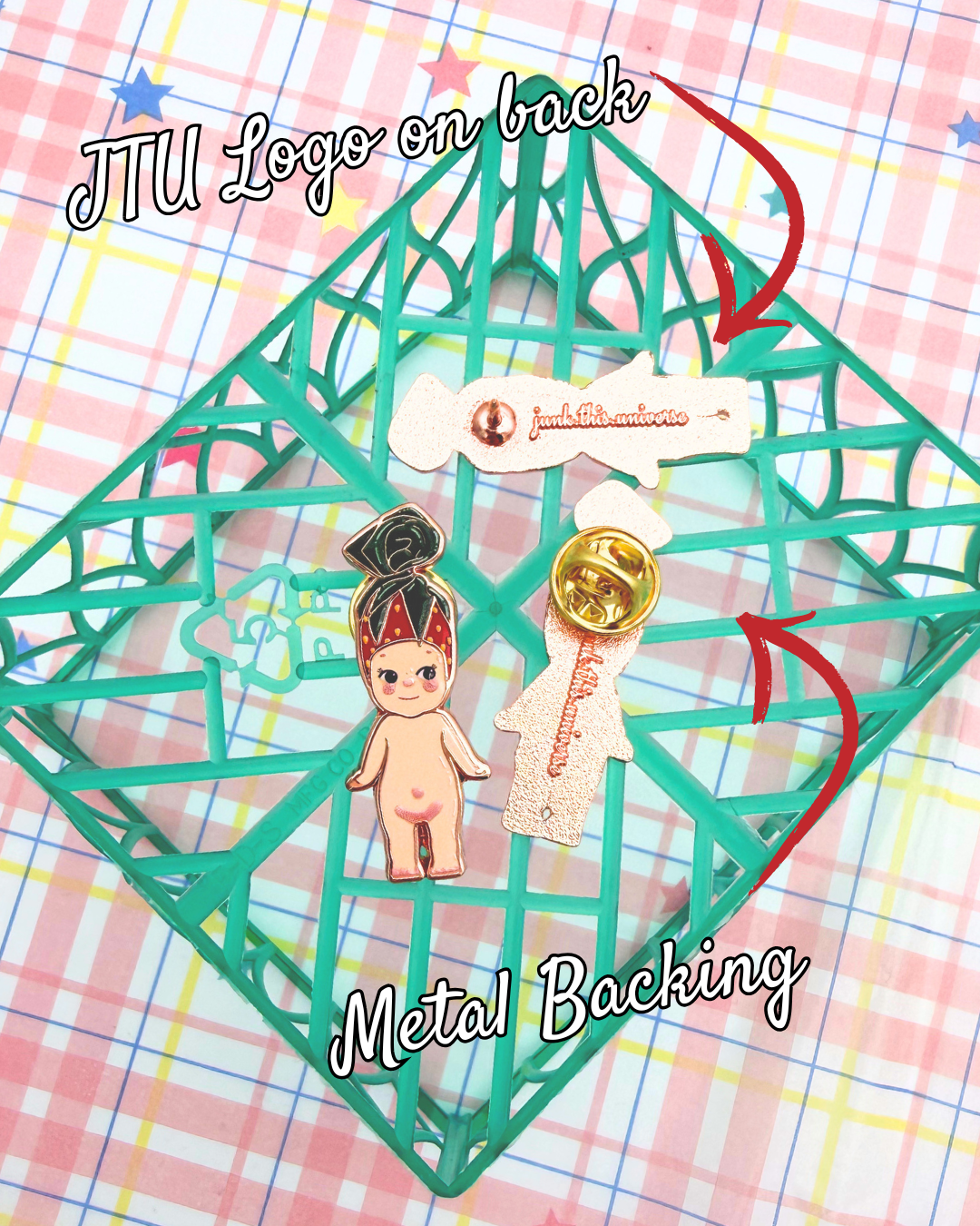 Enamel Pin - Strawberry Candy Trinket Angel Baby