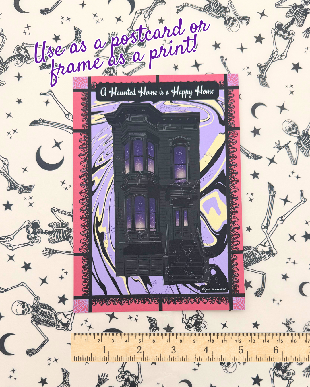 5x7 Print / Postcard - A Haunted Home is a Happy Home - The Black Victorian