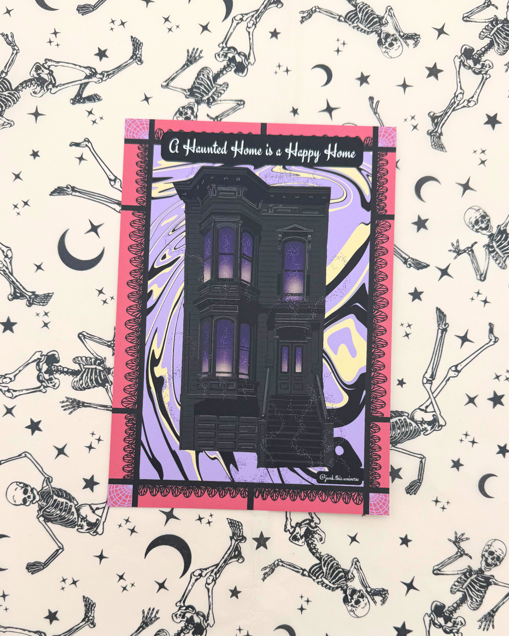 5x7 Print / Postcard - A Haunted Home is a Happy Home - The Black Victorian