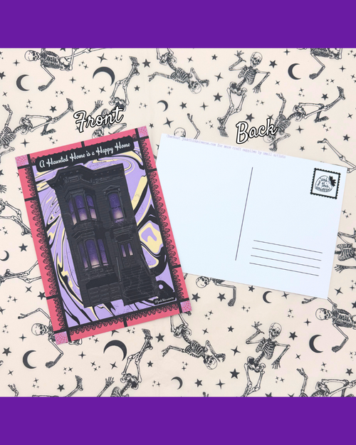 5x7 Print / Postcard - A Haunted Home is a Happy Home - The Black Victorian