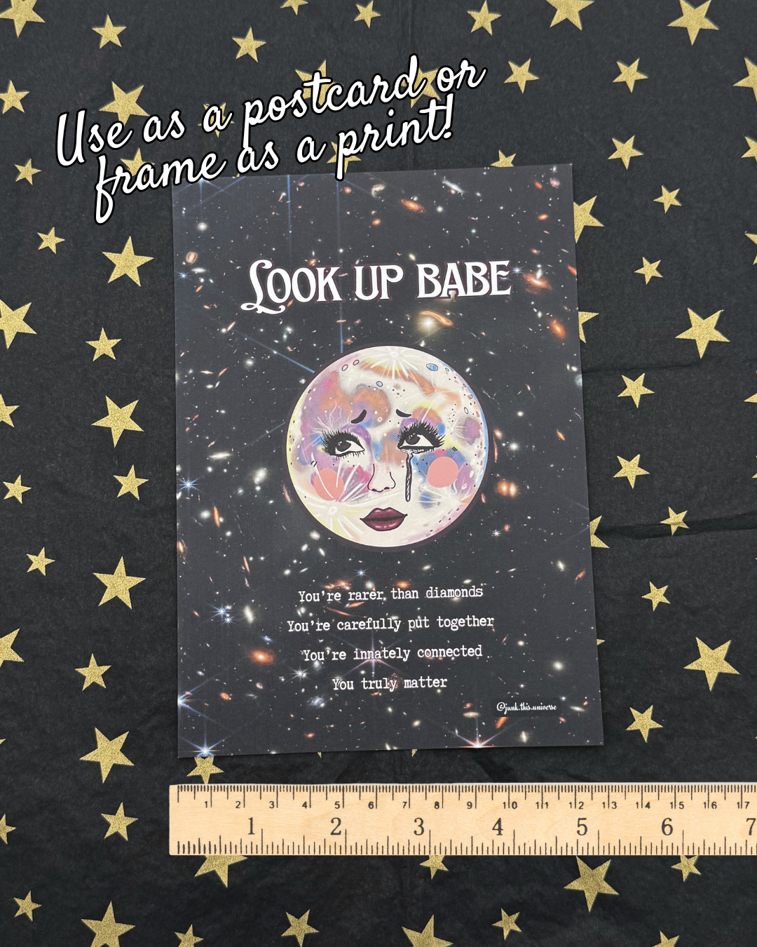 5x7 Print / Postcard - Look Up Babe Affirmations