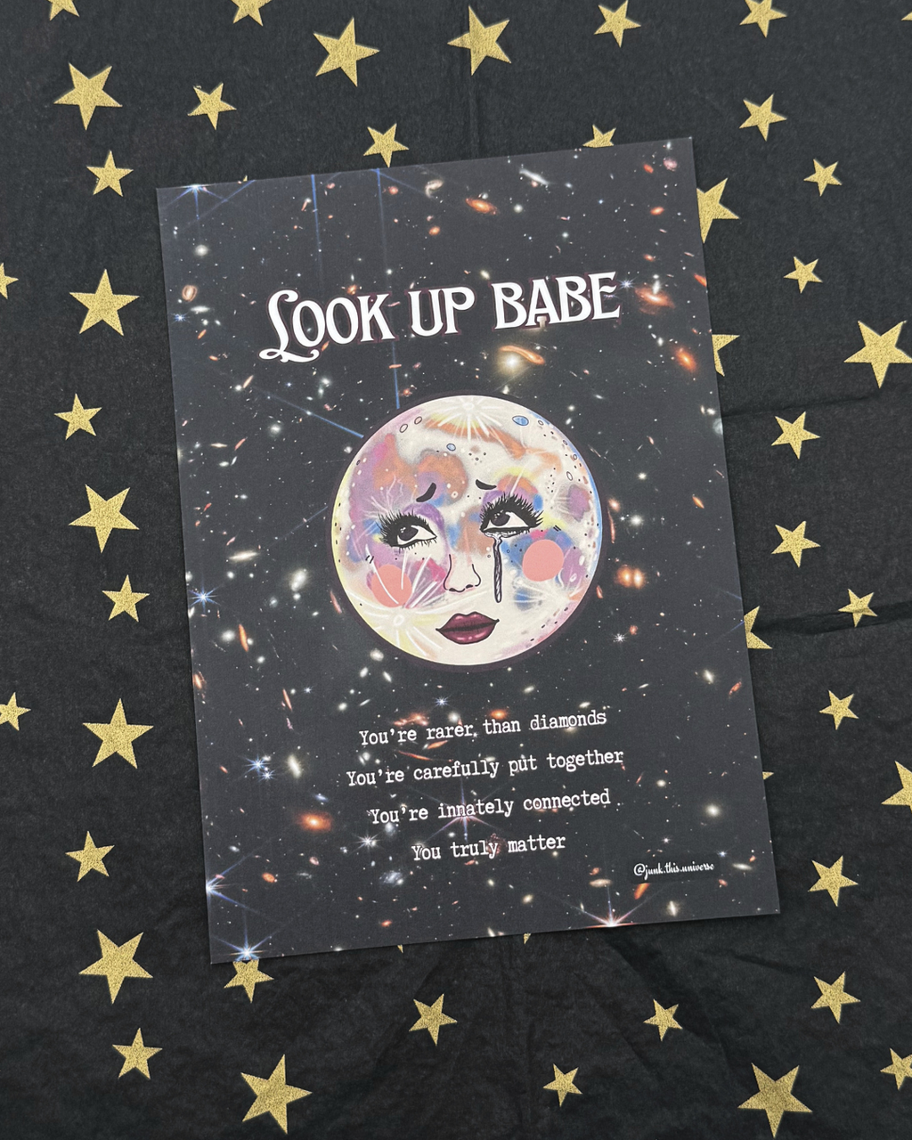 5x7 Print / Postcard - Look Up Babe Affirmations