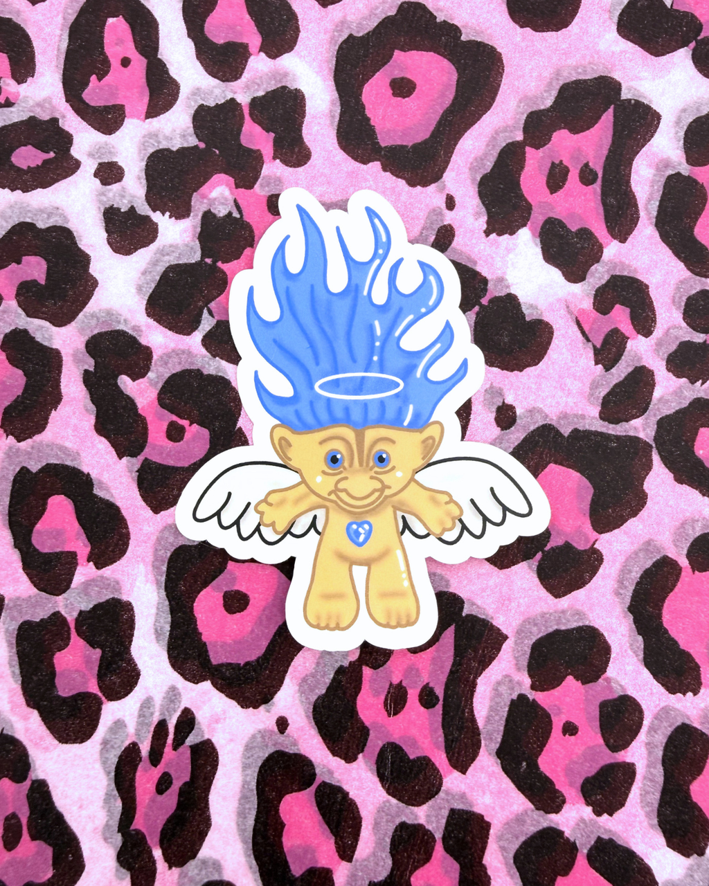 Vinyl Sticker - Blue Angel Troll Doll