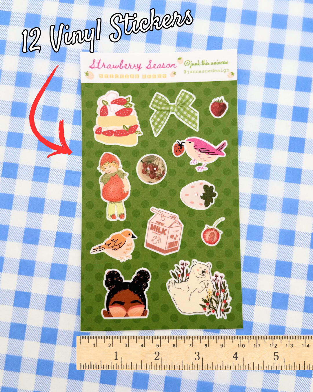 Vinyl Sticker Sheet - Strawberry Season